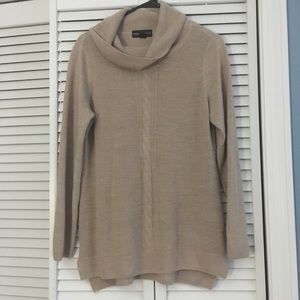 Dana Buchman beige cowl neck knit sweater